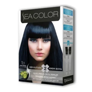 2 Tüp Krem Saç Boyası Seti Mavi Siyah No:1.1
