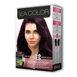 2 Tüp Krem Saç Boyası Seti Patlıcan Moru No:3.66