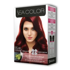 2 Tüp Krem Saç Boyası Seti Amazon Kızılı No:55.46