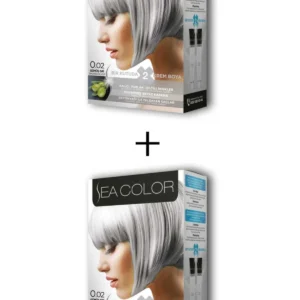 2X2 Tüp Krem Saç Boyası Seti Gümüş Gri No:0.02