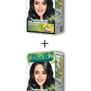 2X2 Tüp Krem Saç Boyası Seti Siyah No:1.0