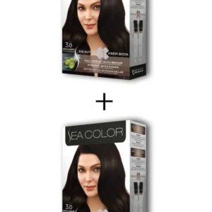2X2 Tüp Krem Saç Boyası Seti Koyu Kahve No:3.0