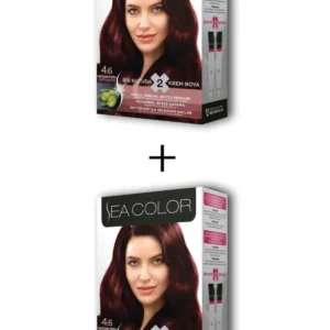 2X2 Tüp Krem Saç Boyası Seti Kestane Kızılı No:4.6