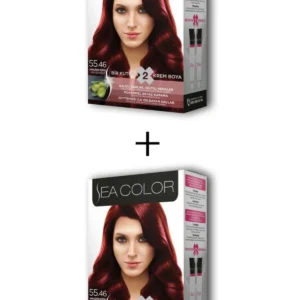 2X2 Tüp Krem Saç Boyası Seti Amazon Kızılı No:55.46