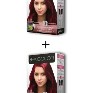 2X2 Tüp Krem Saç Boyası Seti Çilek Kırmızısı No:5.65