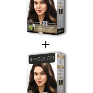 2X2 Tüp Krem Saç Boyası Seti Koyu Kumral No:6.0