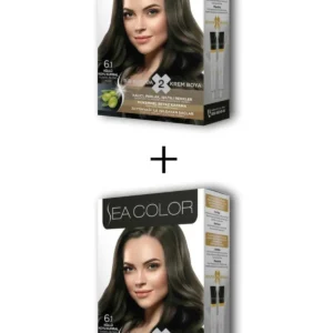 2X2 Tüp Krem Saç Boyası Seti Küllü Koyu Kumral No:6.1