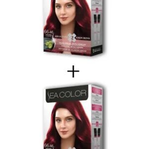 2X2 Tüp Krem Saç Boyası Seti Ateş Kızılı No:66.46