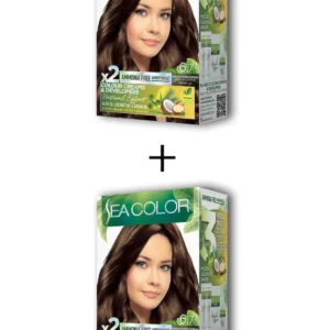 2X2 Tüp Krem Saç Boyası Seti Çikolata Kahve No:6.7