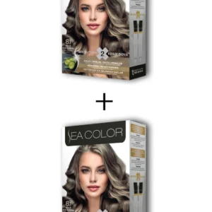 2X2 Tüp Krem Saç Boyası Seti Küllü Açık Kumral No:8.1