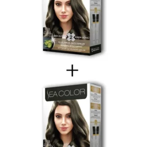 2X2 Tüp Krem Saç Boyası Seti Yoğun Açık Küllü Kumral No:8.11