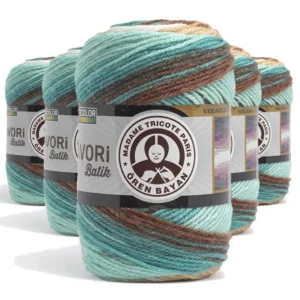 5 Adet Favori Batik El Örgü Ipliği 100 Gr 910