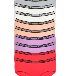 10 Adet Yüksek Bel Kalın Lastikli Beli Yazılı Kadın Şort Külot