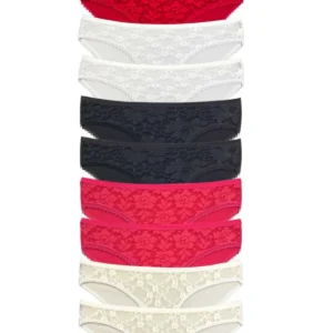 10 Adet Önü Dantelli Transparan Kadın Slip Külot S1