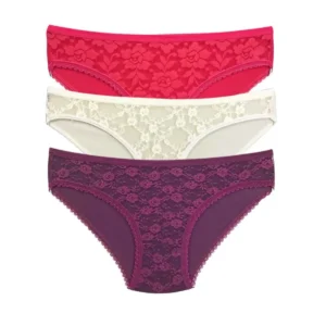3 Adet Önü Dantelli Transparan Kadın Slip Külot S85
