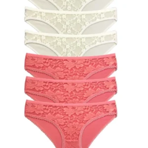 6 Adet Önü Dantelli Transparan Kadın Slip Külot S35
