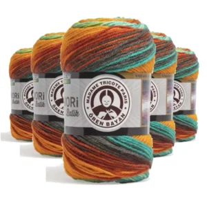 5 Adet Favori Batik El Örgü Ipliği 100 Gr 908