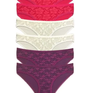 6 Adet Önü Dantelli Transparan Kadın Slip Külot S130