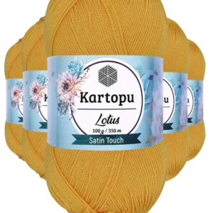 5 Adet Lotus Bikini Büstiyer Bluz Örgü İpi K318 Koyu Sarı