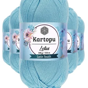 5 Adet Lotus Bikini Büstiyer Bluz Örgü İpi K537 Bebe Mavi