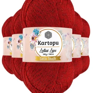 5 Adet Lotus Lux Bikini Büstiyer Bluz Simli Örgü İpi K165 Kırmızı