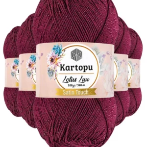 5 Adet Lotus Lux Bikini Büstiyer Bluz Simli Örgü İpi K747 Vişne