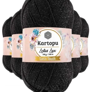 5 Adet Lotus Lux Bikini Büstiyer Bluz Simli Örgü İpi K940 Siyah