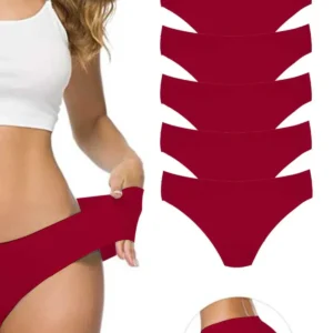 6 Adet Kadın Dikişsiz Lazer Kesim Esnek İz yapmayan Külot Bordo