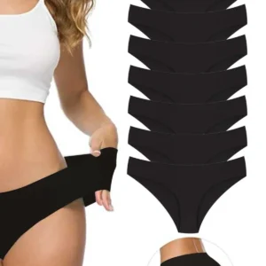 8 Adet Kadın Dikişsiz Lazer Kesim Esnek İz yapmayan Külot Siyah