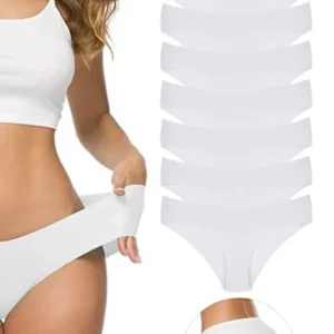 8 Adet Kadın Dikişsiz Lazer Kesim Esnek İz yapmayan Külot Beyaz