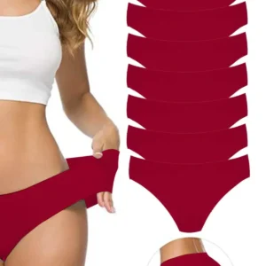 8 Adet Kadın Dikişsiz Lazer Kesim Esnek İz yapmayan Külot Bordo
