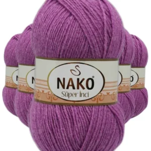 5 Adet Süper İnci El Örgü İpi 100 gr Eflatun 23315