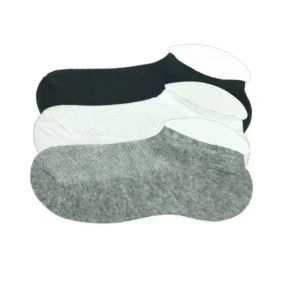 3 Adet Çocuk Sneaker Patik Çorap Siyah Beyaz Gri