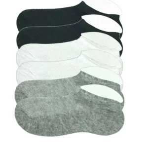 6 Adet Çocuk Sneaker Patik Çorap Siyah Beyaz Gri