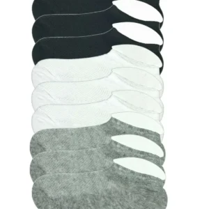 9 Adet Çocuk Sneaker Patik Çorap Siyah Beyaz Gri