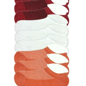 9 Adet Çocuk Sneaker Patik Çorap Bordo Beyaz Turuncu