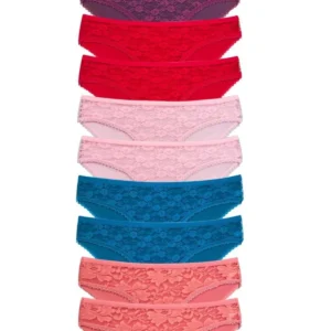 10 Adet Önü Dantelli Transparan Kadın Slip Külot S230