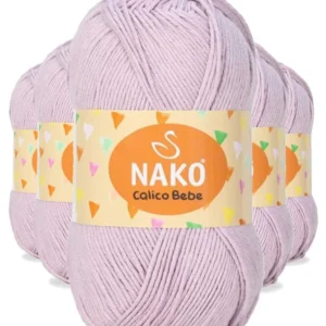 5 Adet Calico Bebe Pamuklu Bebek Ve Battaniye Örgü Ipi 1149 Açık Lila
