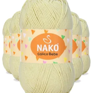 5 Adet Calico Bebe Pamuklu Bebek Ve Battaniye Örgü Ipi 2372 Açık Sarı