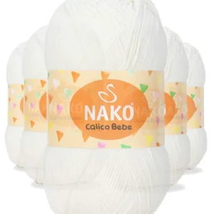 5 Adet Calico Bebe Pamuklu Bebek Ve Battaniye Örgü Ipi 2378 Krem