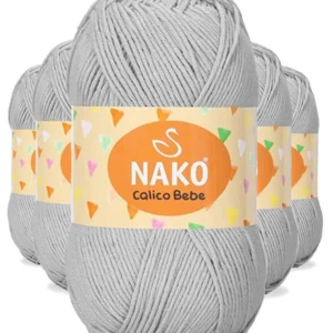 5 Adet Calico Bebe Pamuklu Bebek Ve Battaniye Örgü Ipi 2549 Çelik Gri