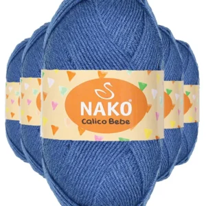 5 Adet Calico Bebe Pamuklu Bebek Ve Battaniye Örgü Ipi 2859 Denim Mavi