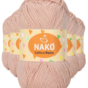 5 Adet Calico Bebe Pamuklu Bebek Ve Battaniye Örgü Ipi 10687 Koyu Ten