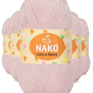 5 Adet Calico Bebe Pamuklu Bebek Ve Battaniye Örgü Ipi 10838 Açık Pudra