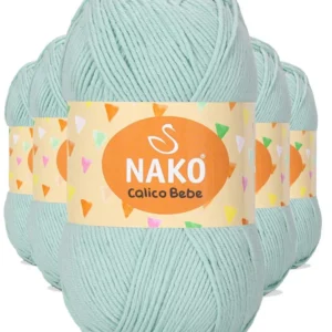 5 Adet Calico Bebe Pamuklu Bebek Ve Battaniye Örgü Ipi 13281 Su Yeşili