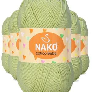 5 Adet Calico Bebe Pamuklu Bebek Ve Battaniye Örgü Ipi 13282 Fıstık Yeşili