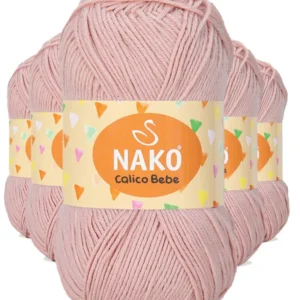 5 Adet Calico Bebe Pamuklu Bebek Ve Battaniye Örgü Ipi 13283 Pudra
