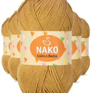 5 Adet Calico Bebe Pamuklu Bebek Ve Battaniye Örgü Ipi 13286 Hardal