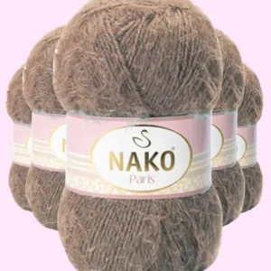 5 Adet Paris El Örgü ipi Yünü Boz Kahve 3890