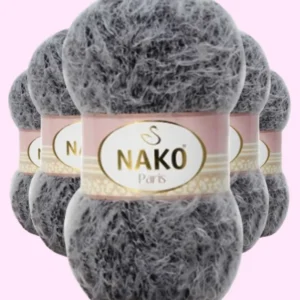 5 Adet Paris El Örgü ipi Yünü Gri Siyah 21305